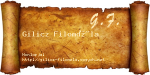 Gilicz Filoméla névjegykártya